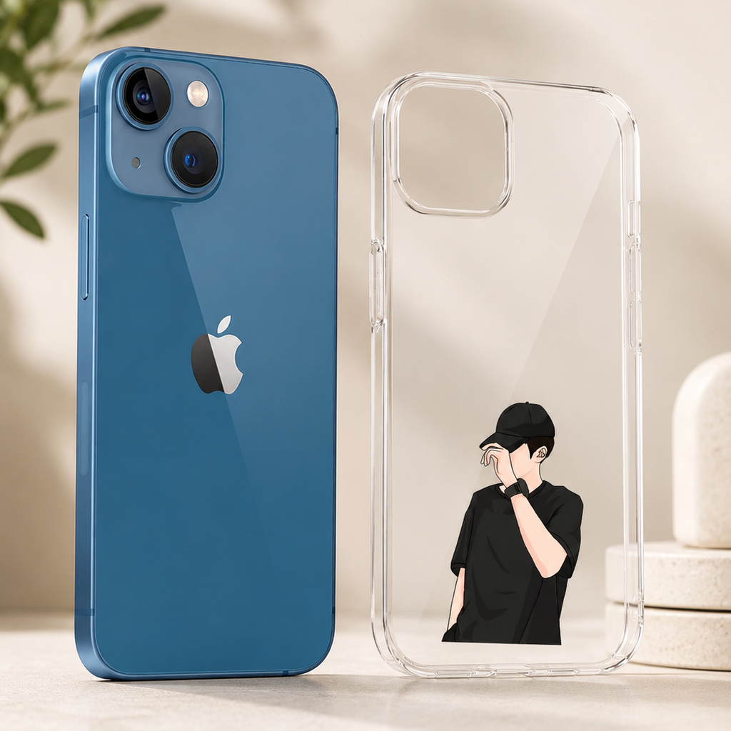 Black Cap Boy Transparent Printed Mobile Case