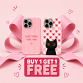 Pink Cat & Good Things Take Time Phone Case