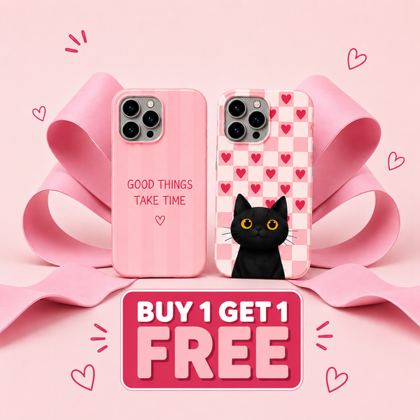 Pink Cat & Good Things Take Time Phone Case