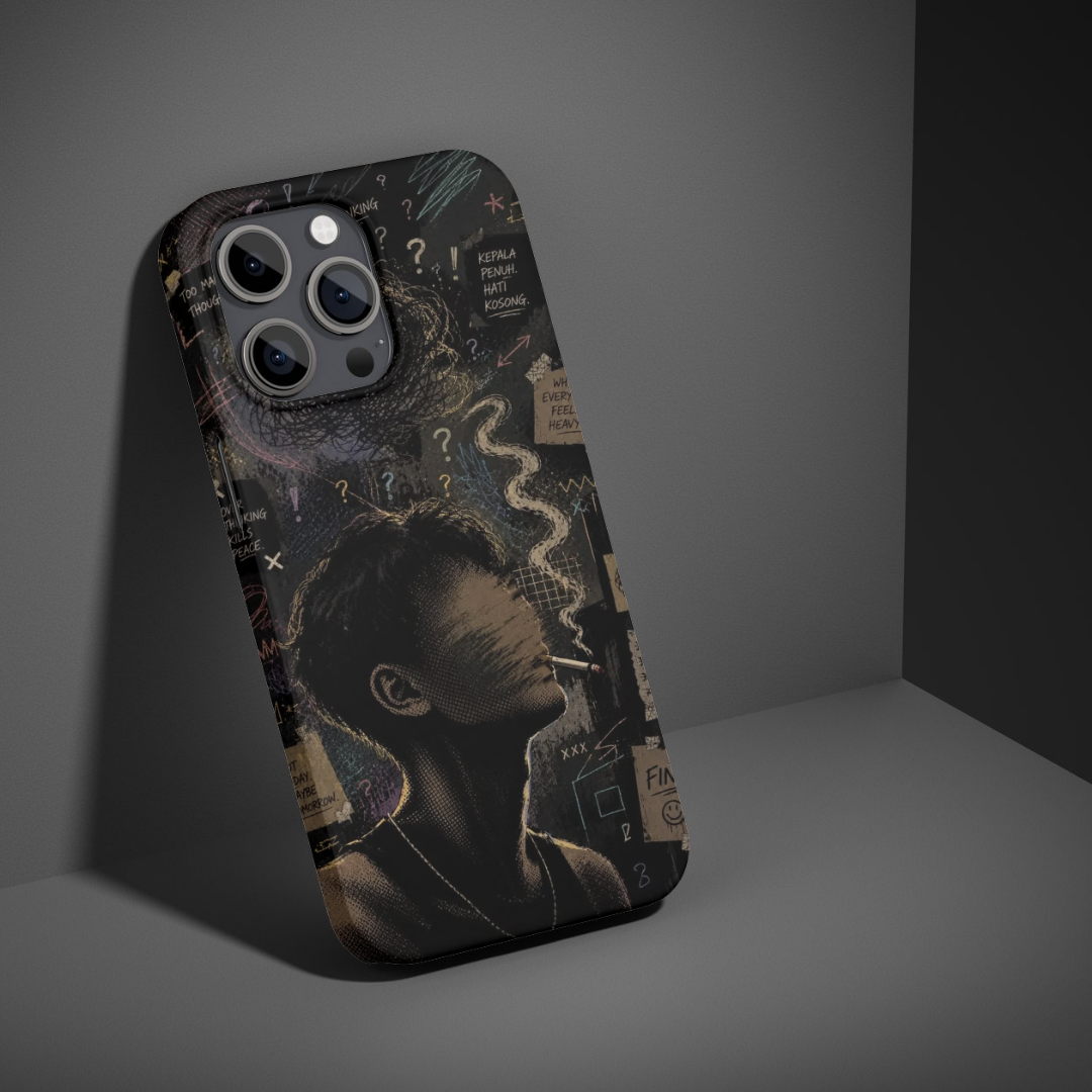 Dark mindset smoking aesthetic phone case