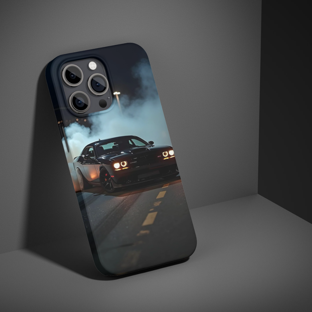 Dodge Challenger night drive phone case