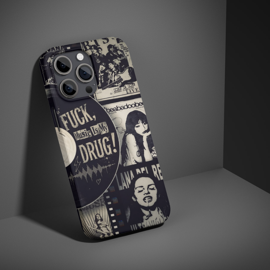 Music is my drug vintage music phone case