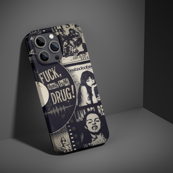 Music is my drug vintage music phone case