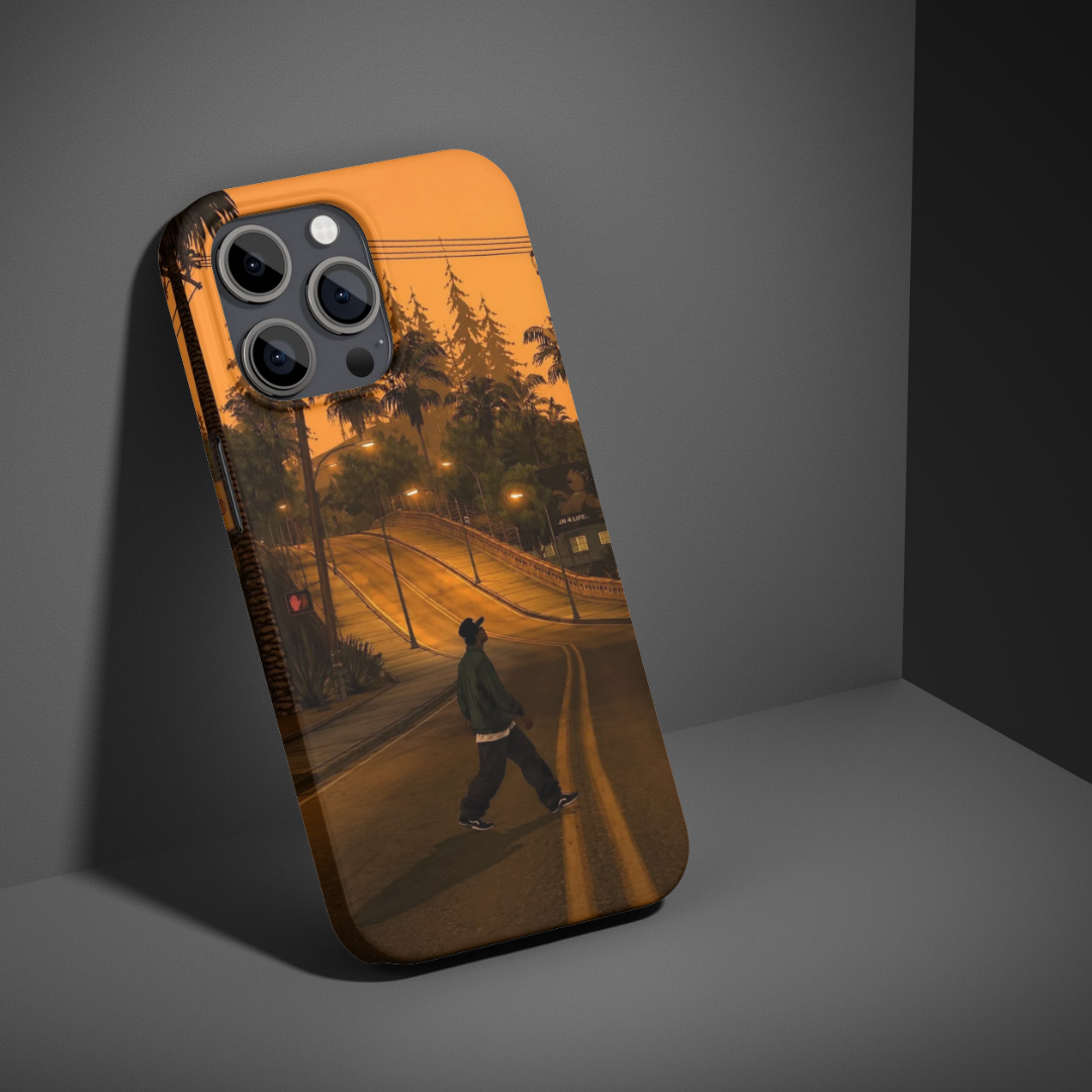 Orange retro street aesthetic phone case