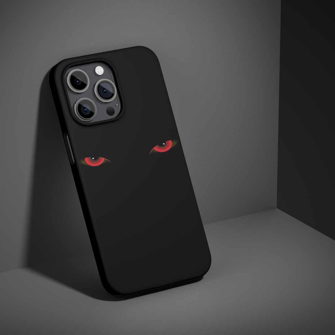 Red eyes dark minimalist phone case