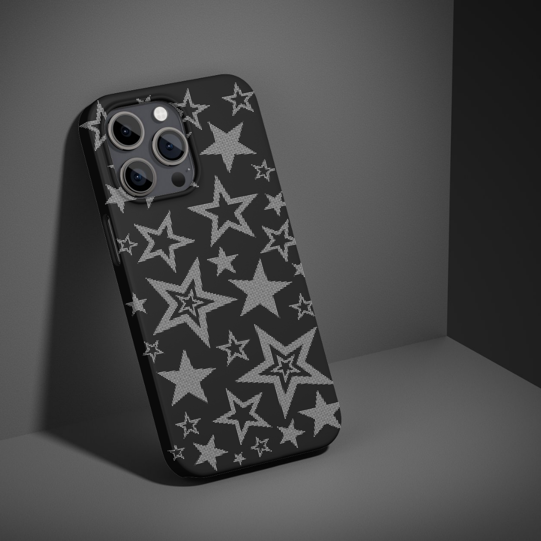 Black star pattern phone case